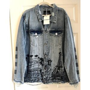 Victorious World Tour Denim Jacket 2XL  distressed grunge Streetwear  DK220 NWT